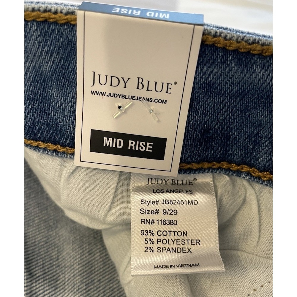 NEW Judy Blue Straight Fit Jeans Womens 9/29 Blue Stretch Mid Rise J882451MD - Picture 5 of 9